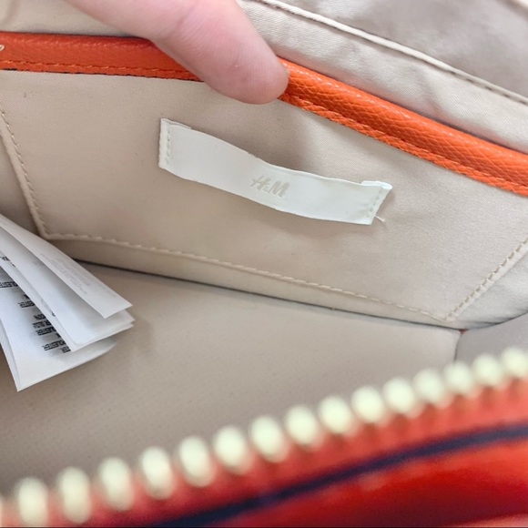 H&M Orange Purse approx 5x6” New with shoulder chain - Picture 7 of 11